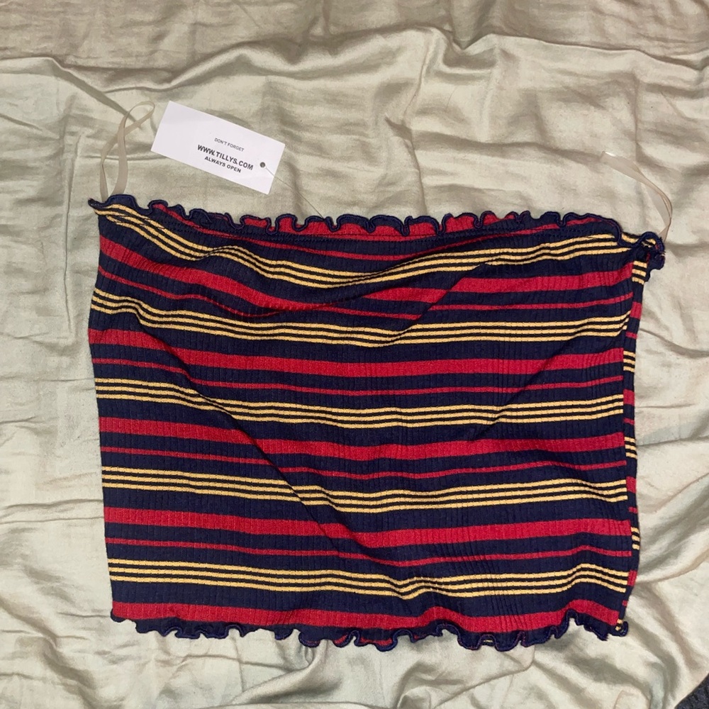 Tilly's Red and Blue Striped Tank Top
